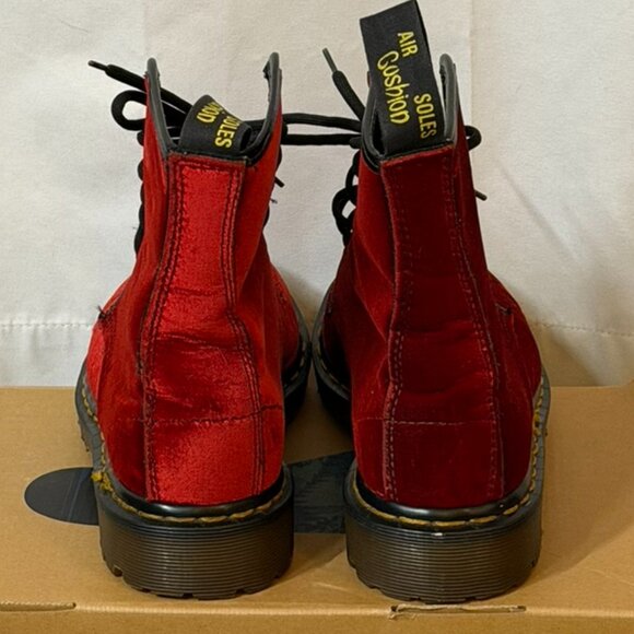 Vintage Red Velvet Doc Martens 8-Eye Boots - UK5 - Picture 2 of 12